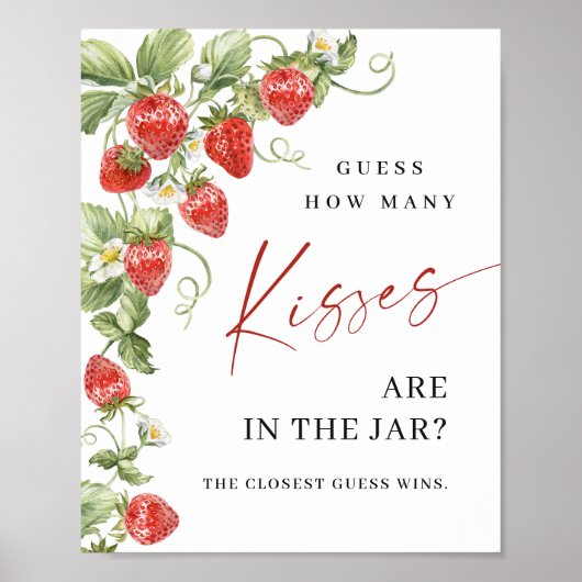 Poster Fraise branchée Combien de Fêtes des mariées de ba (Devant)