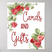 Poster Fraise | Carte de bébé et panneau de cadeaux (Devant)