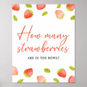 Poster Fraise Combien de fraises Berry Douche Jeu (Devant)