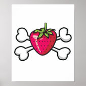 Poster fraise Crâne et os croisés (Devant)