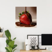 Poster Fraise de chocolat - Style peint détaillé (Bureau à domicile)