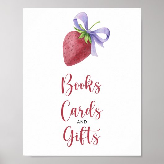 Poster fraise et arc - livres cartes et cadeaux (Devant)