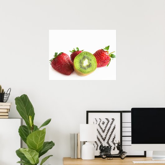 Poster Fraise et kiwi (Bureau à domicile)