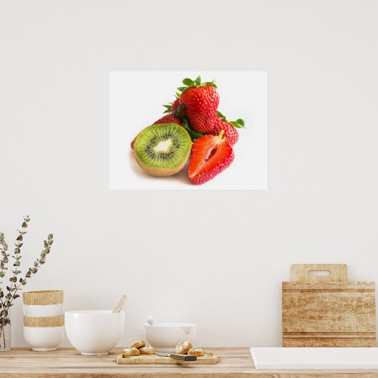 Poster Fraise et kiwi (Cuisine)