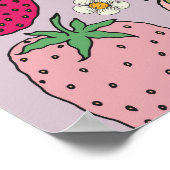 Poster Fraise Été Motif sans couture (Coin)