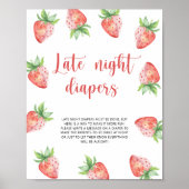 Poster Fraise \ Jeu de couches de nuit tardive (Devant)