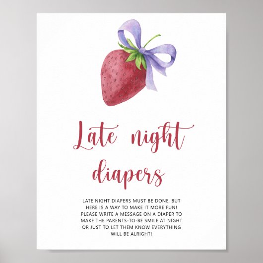 Poster Fraise \ Jeu de couches tard la nuit (Devant)