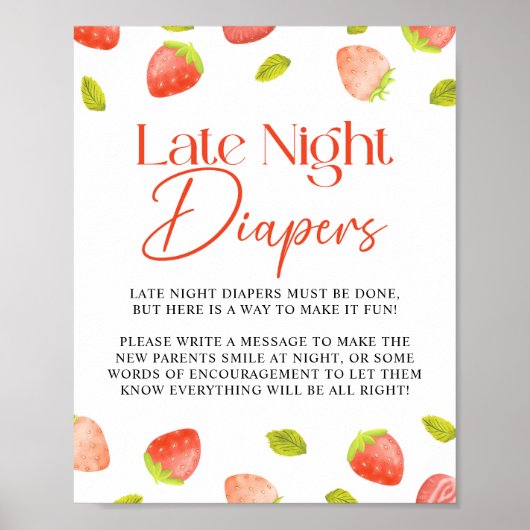 Poster Fraise Late Night Diapers Berry Douche Douce (Devant)