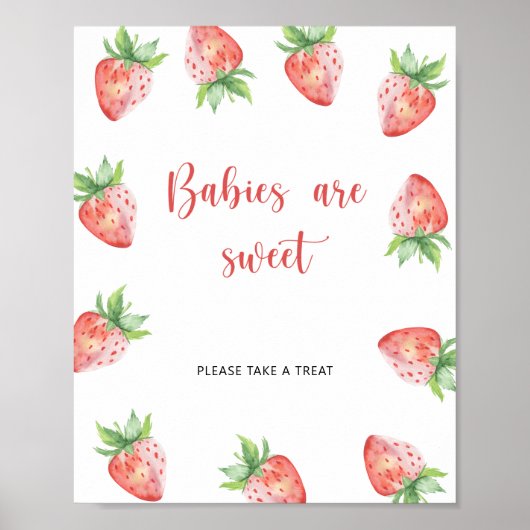 Poster Fraise - les bébés sont doux (Devant)