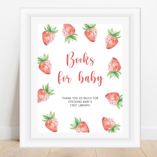 Poster fraise - livres pour bébé