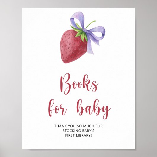 Poster fraise - livres pour bébé (Devant)