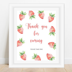 Poster Fraise \ Merci d'être venu