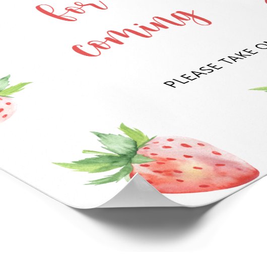 Poster Fraise \ Merci pour venir (Coin)