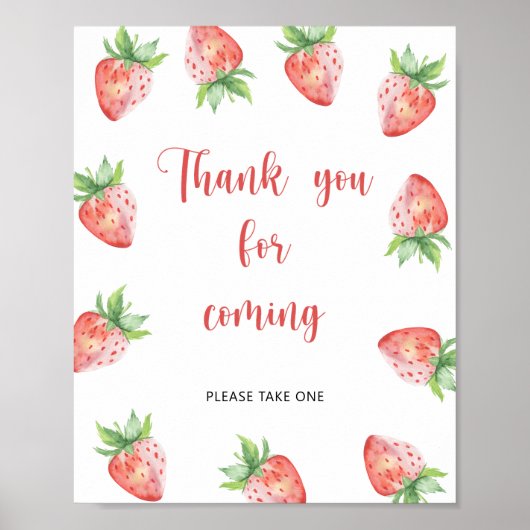 Poster Fraise \ Merci pour venir (Devant)