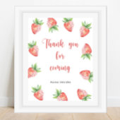 Poster Fraise \ Merci pour venir