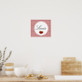 Poster Fraise mignonne personnalisable (Cuisine)