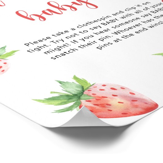 Poster Fraise - Ne dis pas bébé (Coin)