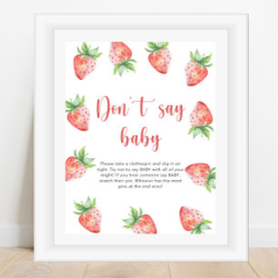 Poster Fraise - Ne dis pas bébé