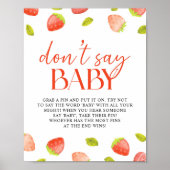 Poster Fraise Ne pas dire Baby Game Berry Douche Douche D (Devant)