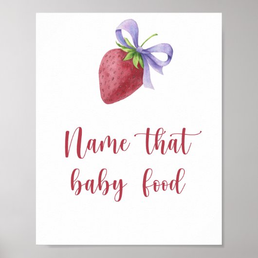 Poster fraise - nom de l'aliment pour bébés (Devant)