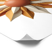 Poster Fraise Orange FLEUR BLANC ET ORANGE Design Moderne (Coin)