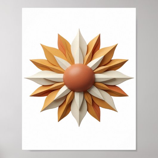 Poster Fraise Orange FLEUR BLANC ET ORANGE Design Moderne (Devant)