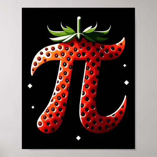 Poster Fraise Pi Day Drôle enseignant en mathématiques 3. (Devant)