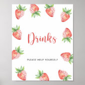 Poster Fraises - Boissons servez-vous (Devant)