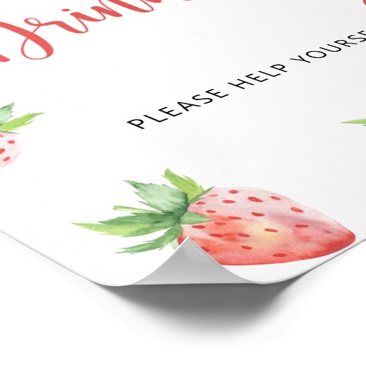 Poster Fraises - Boissons vous aider (Coin)