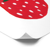 Poster Fraises d'été bio - rouge et vert (Coin)