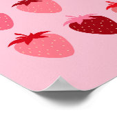 Poster Fraises Esthétiques Roses Et Rouges Préppines (Coin)