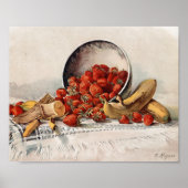 Poster Fraises et bananes dans un panier | E. Meyner (Devant)