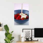 Poster Fraises et crème photo (Bureau à domicile)