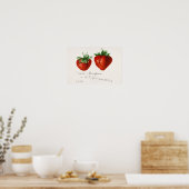 Poster Fraises (Fragaria) Aquarelle de fruits Peinture (Cuisine)