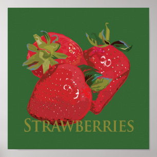 Poster Fraises fraîches d'été