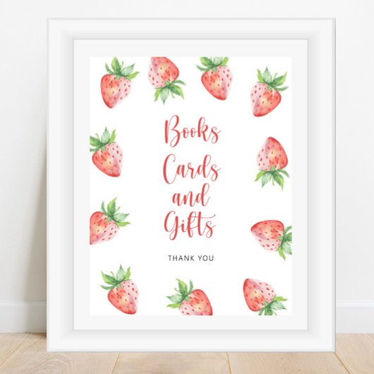 Poster Fraises - livres cartes et cadeaux