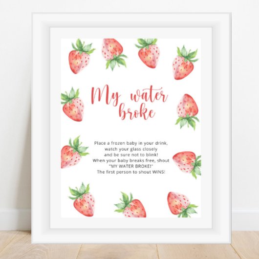Poster Fraises - mon eau a cassé jeu