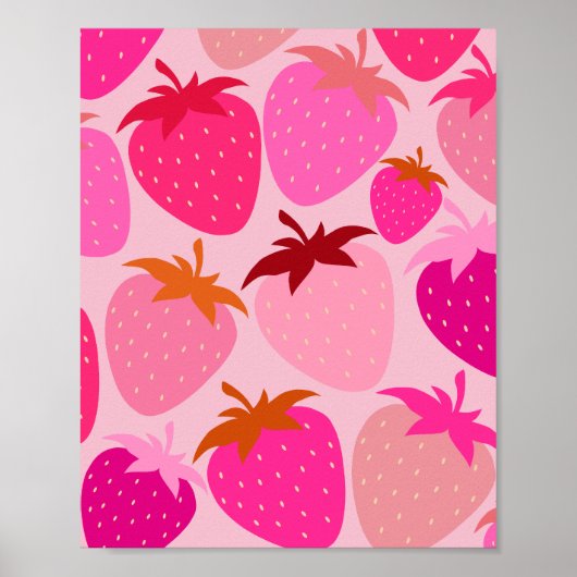 Poster Fraises roses (Devant)