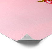 Poster Fraises Rouges Dans Le Bol Blanc Sur Photo Rose (Coin)