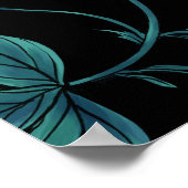 Poster Fraises sauvages rouge/jaune/bleu/noir (Coin)