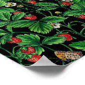 Poster Fraises sauvages sur le noir (Coin)