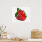 Poster Fraises sur blanc (Cuisine)