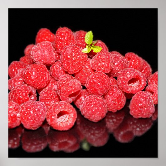 Poster framboise, nourriture, fruit, baie, mûr, frais, (Devant)