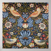 Poster Framboise Thief Oiseau Textile William Morris (Devant)