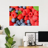 Poster Framboises bleuets et framboises (Bureau à domicile)