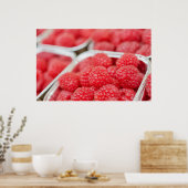Poster framboises de près (Cuisine)