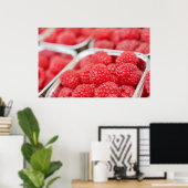 Poster framboises de près (Bureau à domicile)