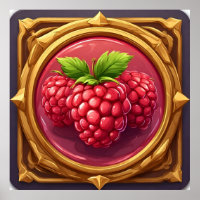 Framboises fraîches encadrées dans une œuvre d'art