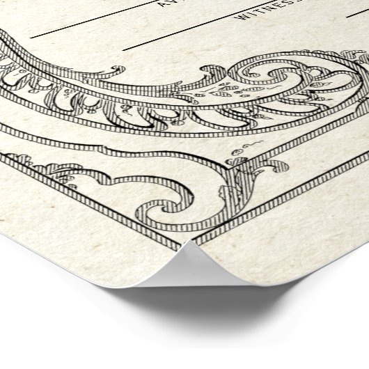 Poster Frame Bordure de défilement d'organisation ♥ Certi (Coin)