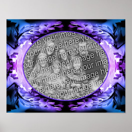 Poster Frame de fleurs de coeur saignant Ajouter votre pr (Devant)